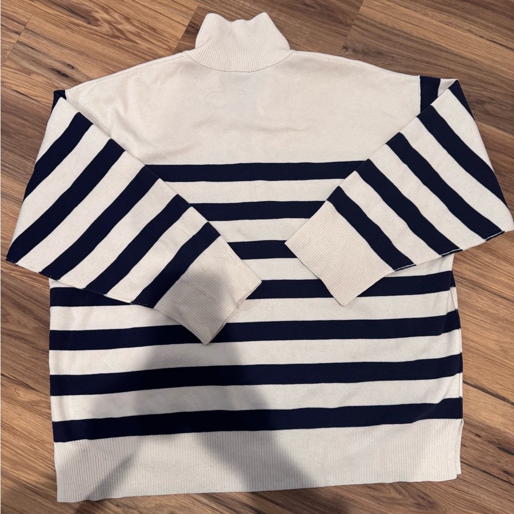 Free People Black and Cream Striped Women's Cardigan - Picture 4 of 4
